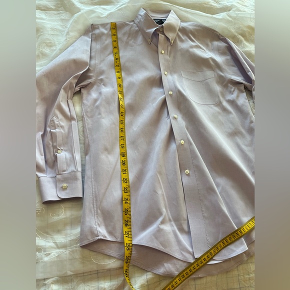 LandsEnd Men’s 15 1/2x33 Lavender Long Sleeve Button Down Dress Shirt - Picture 6 of 12